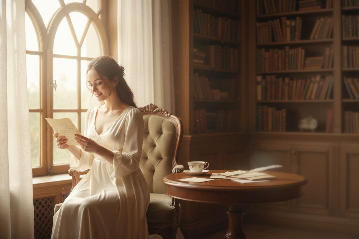 Lady reading a letter hero banner